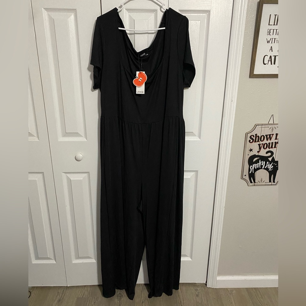 Black cider wide leg jumpsuit plus size size 4x